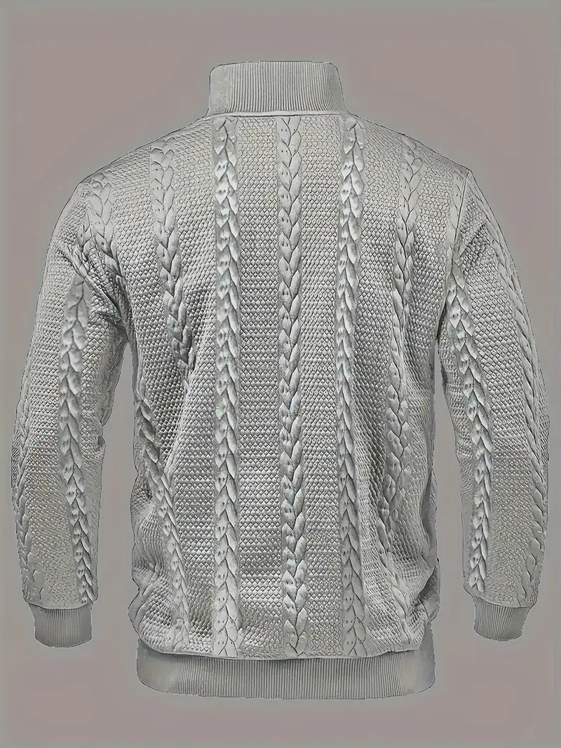 Dawson | Long Sleeve Henley Sweater With Striped