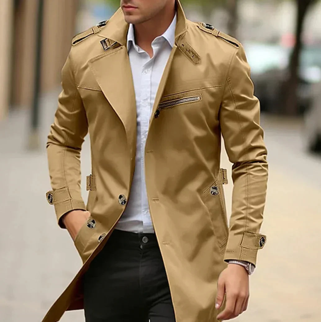 Giovanni | Elegant Lens Trench Coat for Men