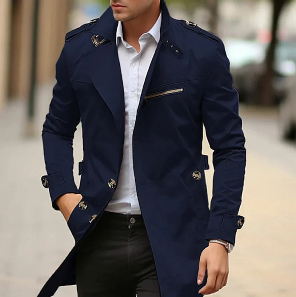 Giovanni | Elegant Lens Trench Coat for Men